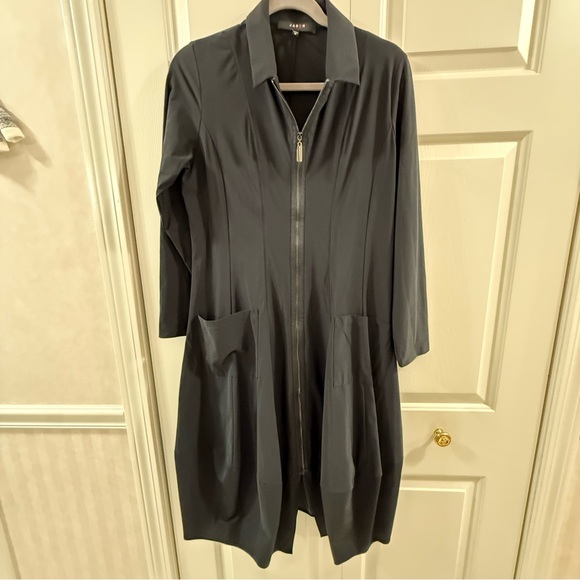 Jason by Comfy USA Black Zip Front Lagenlook Dress Jacket J309 Medium Made USA - Picture 8 of 12